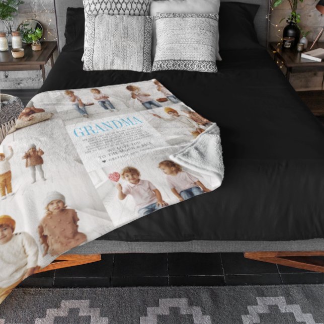 Liebe You Oma | Benutzerdefinierte Nachrichtendate Fleecedecke (Von Creator hochgeladen)