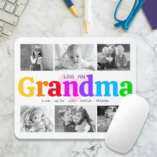 Liebe You Oma Colorful Modern 6 Foto Collage Mousepad