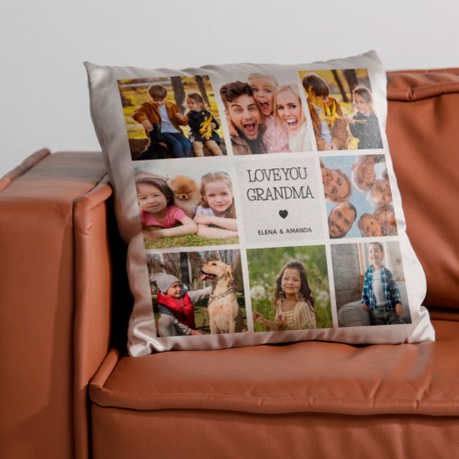 Liebe You Oma | FotoCollage Handgeschriebener Text Kissen (Von Creator hochgeladen)