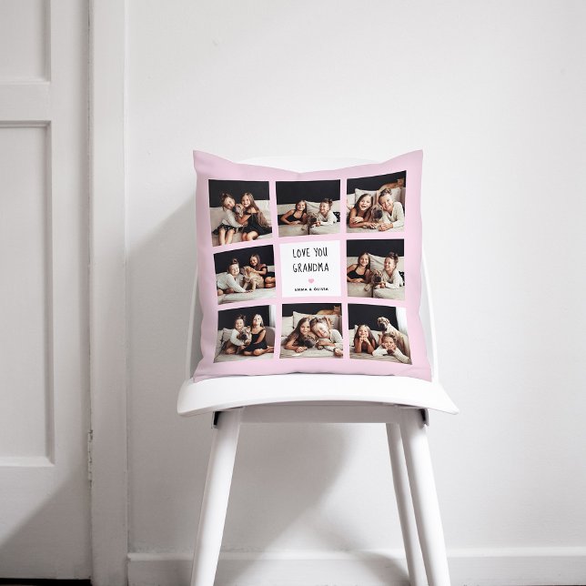 Liebe You Oma | FotoCollage Handgeschriebener Text Kissen (Von Creator hochgeladen)