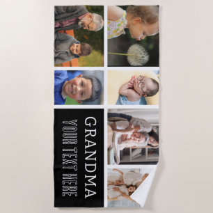 Liebe You Oma FotoCollage & Text Strandtuch