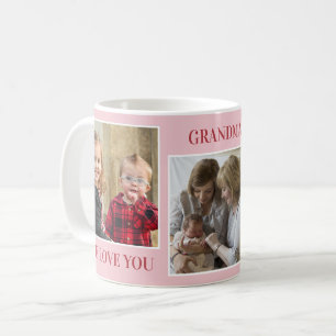 Liebe You Oma Grandkids 3 Foto Collage Pink Kaffeetasse