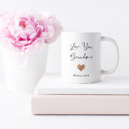 Liebe You Oma | Handgeschriebenes Skript und Herz Kaffeetasse