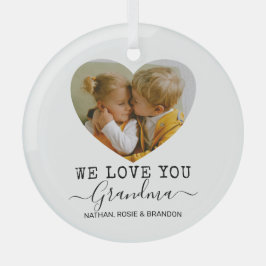 Liebe You Oma Heart Foto Ornament Aus Glas