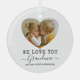 Liebe You Oma Heart Foto Ornament Aus Glas