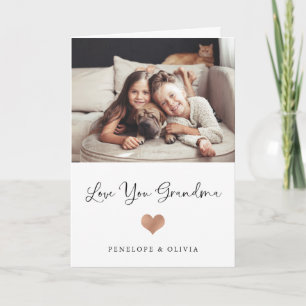 Liebe You Oma Skript und Herz mit Foto Karte
