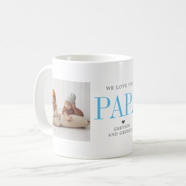 Liebe You Papa | Zwei FotoCollage Kaffeetasse (Vorderseite Links)
