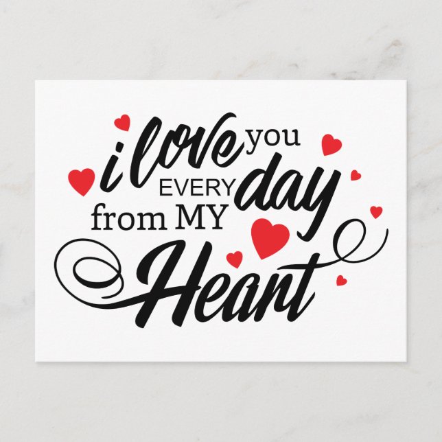 Liebe You Red Hearts Valentines Hochzeit Verlobung Postkarte (Vorderseite)