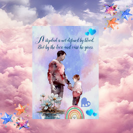 Liebe You Stepdad Blue Smoky Sky Cloud Rainbow Nie Feiertagskarte