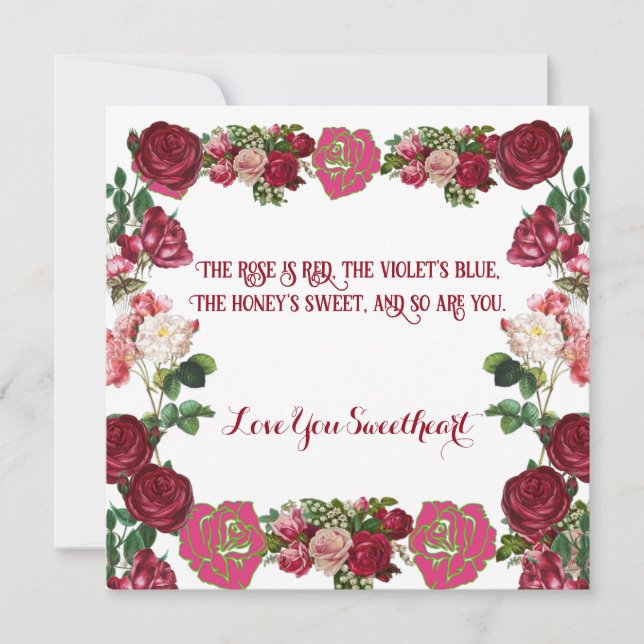 Liebe You Sweetheart Rustikale Rose Vintage Custom (Vorderseite)