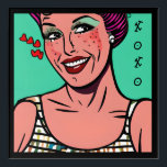 Liebe You xoxo Retro Pop Art Acryl Wandkunst<br><div class="desc">Retro Pop Art Frauen mit Herzen. Liebe Sie. xoxo</div>