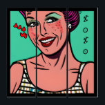 Liebe You xoxo Retro Pop Art Triptychon<br><div class="desc">Retro Pop Art Frauen mit Herzen. Liebe Sie. xoxo</div>