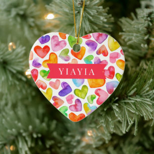 Liebe You Yiayia   2-seitige Keramik Keramik Ornament