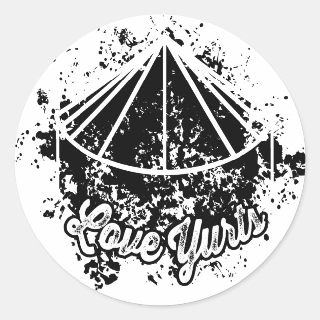Liebe Yurts | Schwarze Aufkleber (Vorderseite)