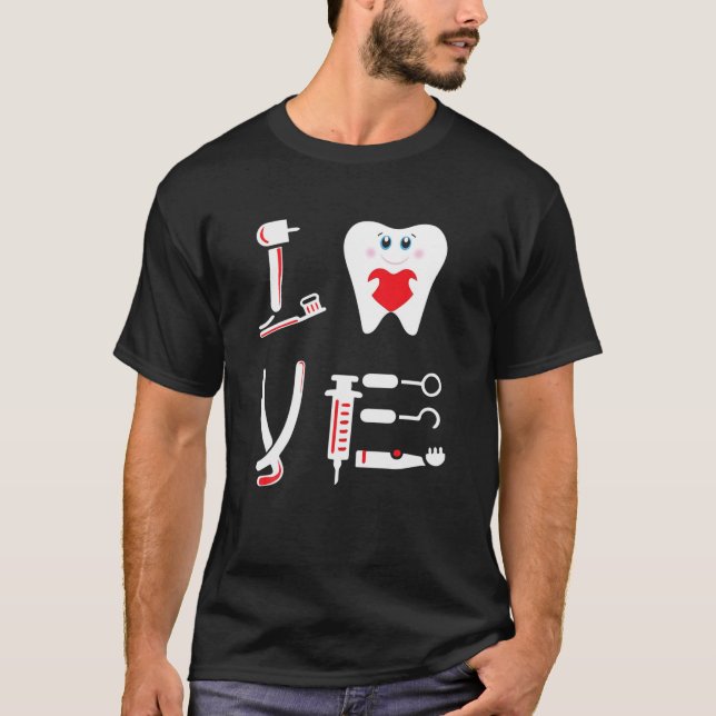 Liebe Zahnarzthygienist Zahnärztin Orthodontie Val T-Shirt (Vorderseite)