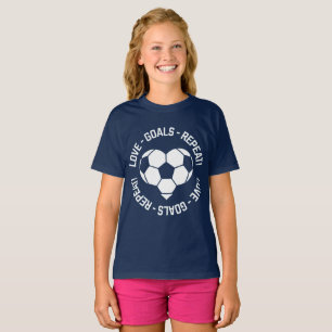 Liebe Ziele Wiederholung Fußball Herz T-Shirt