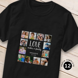 Liebe-Zitat für benutzerdefinierte 12 BildCollage T-Shirt