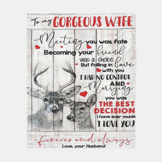 Liebe Zitat für Ehefrau Geburtstag, Ehefrau Paare  Fleecedecke (Vorderseite)