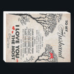 Liebe-Zitat für Geschenkidee von Ehemann, Geburtst Holzkisten Schild<br><div class="desc">Liebe-Zitat für Geschenkidee von Ehemann,  Geburtstag von Ehemann</div>