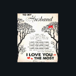 Liebe-Zitat für Geschenkidee von Ehemann, Geburtst Leinwanddruck<br><div class="desc">Liebe-Zitat für Geschenkidee von Ehemann,  Geburtstag von Ehemann</div>