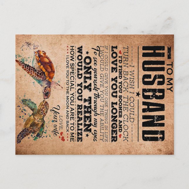 Liebe-Zitat für Geschenkidee von Ehemann, Geburtst Postkarte (Vorderseite)