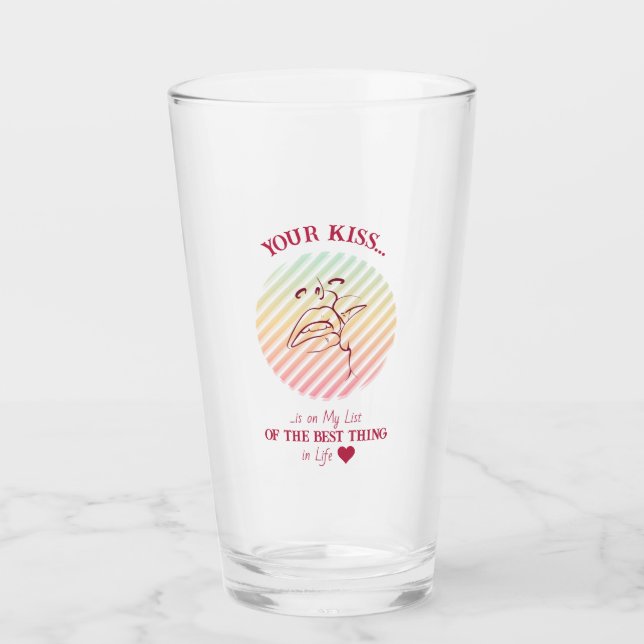 Liebe Zitat Romantischer Kiss Glas (Vorderseite)