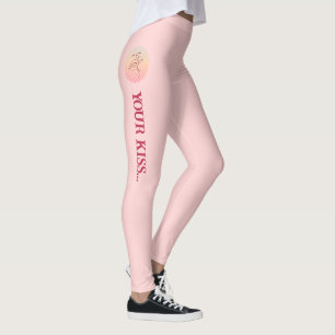 Liebe Zitat Romantischer Kiss Pink Leggings