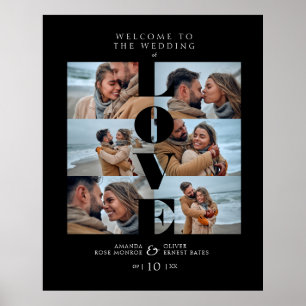Liebe Zitat Schwarze Collage Begrüßung 6 Fotos Poster