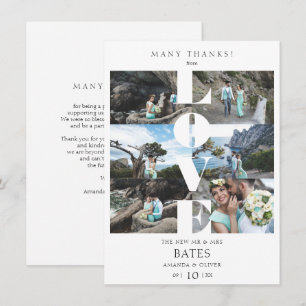 Liebe Zitat White Trendy Collage Hochzeit 6 Fotos Dankeskarte