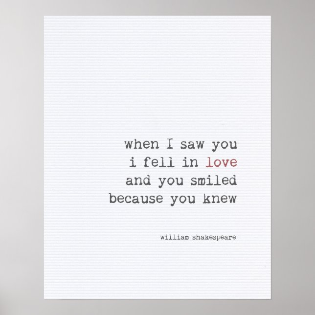 Liebe zitiert Kunsttypografie Shakespeare Poster (Vorne)