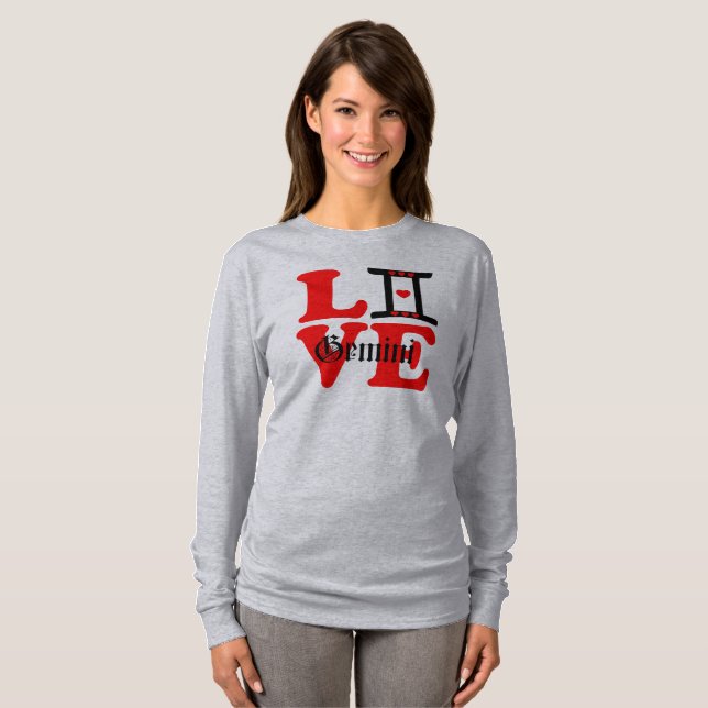 ♊ Liebe Zodiac Sign Fab Longsleeve T-Shirt (Vorne ganz)