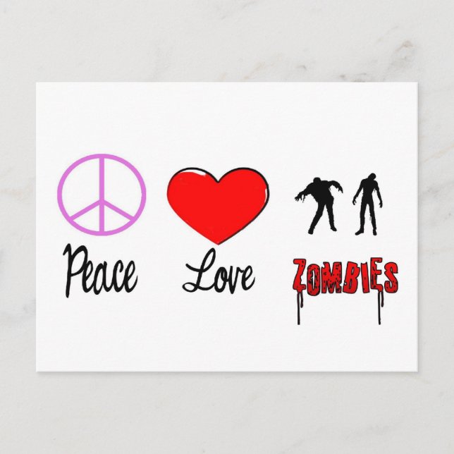 Liebe-Zombies Postkarte (Vorderseite)