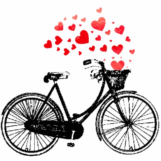 Liebe zu Bike Herz Motivierend Inspiration Freistehende Fotoskulptur (Vorne)