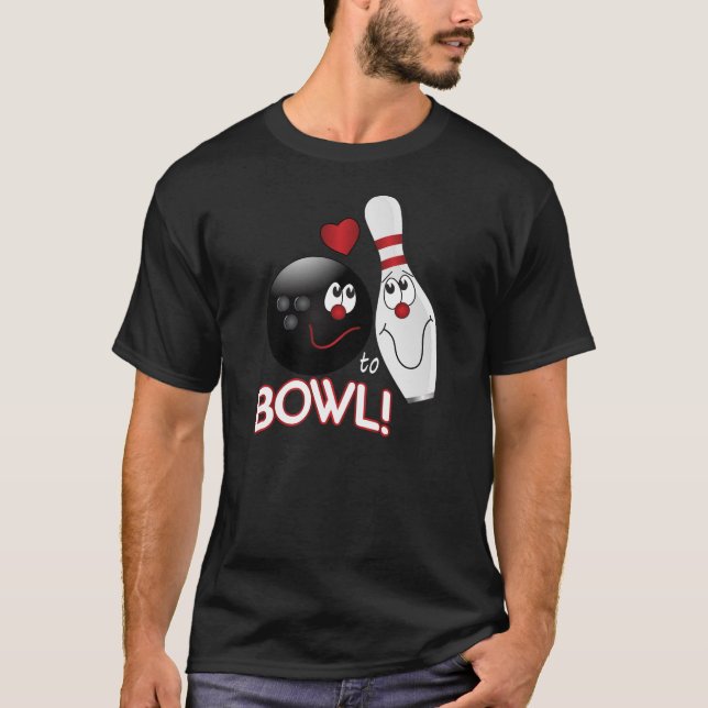 Liebe zu Bowl - Anpassen des Bowling-T - Shirt (Vorderseite)