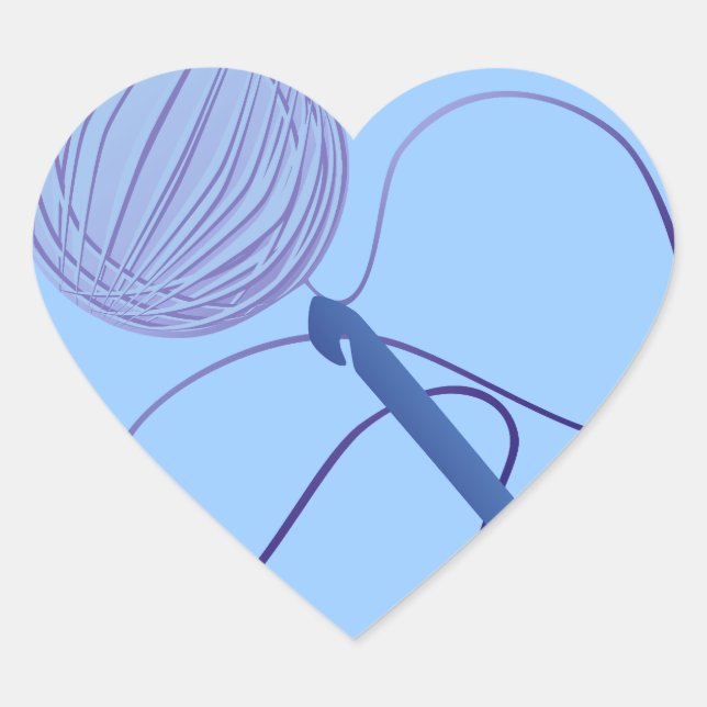 Liebe zu Crochet Heart Stickers (Vorderseite)