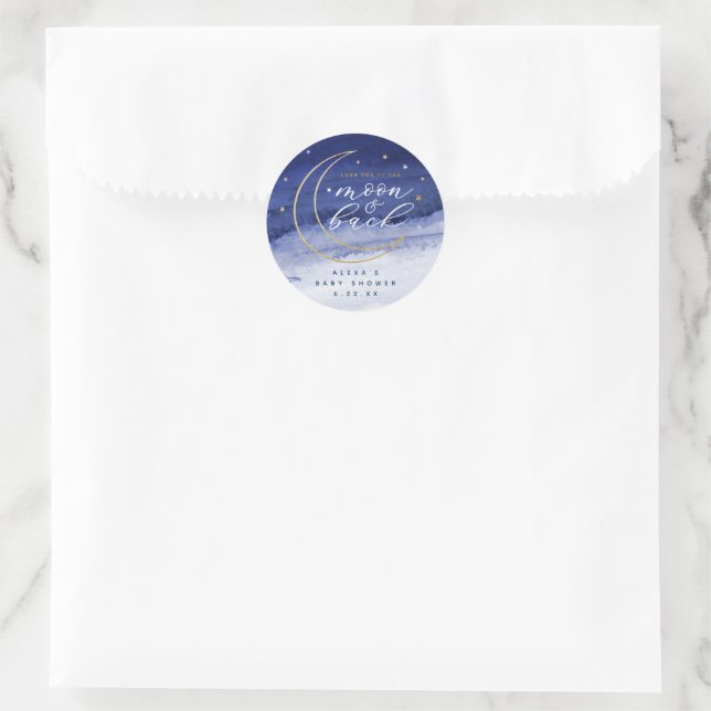 Liebe zu den Mond- und Rückaufklebern Runder Aufkleber (Tasche)