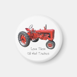 Liebe zu diesen alten roten Traktoren Magnet