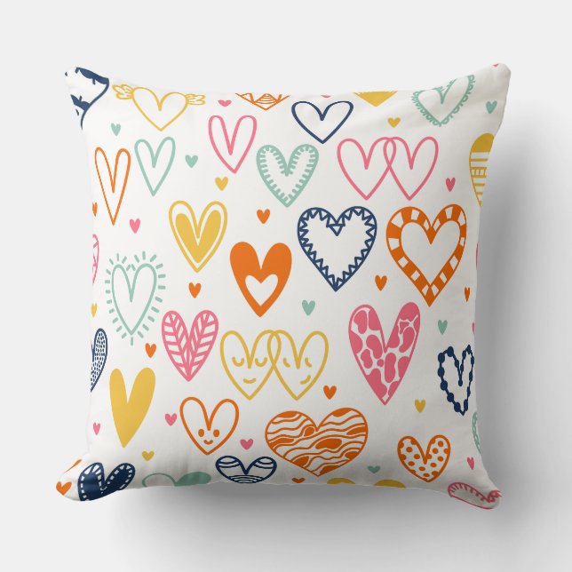 Liebe zu Ihrem Raum mit unserem Herz-Muster-Kissen Kissen (Vorderseite)