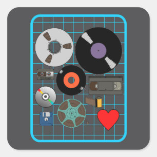 Liebe zu physischen Medien Quadratischer Aufkleber