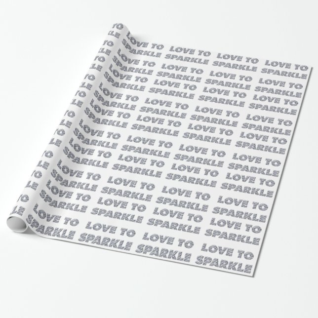 Liebe zu sparkle geschenkpapier (Ungerollt)