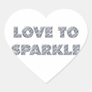 Liebe zu sparkle Herz-Aufkleber