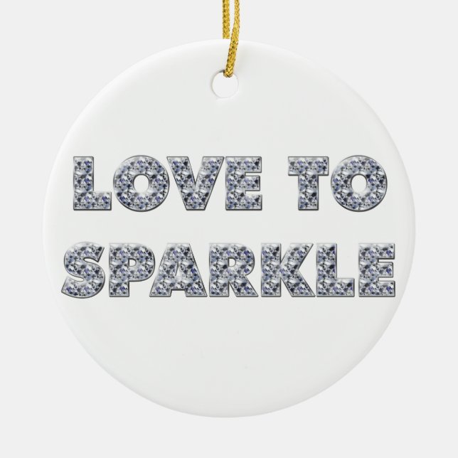 Liebe zu sparkle keramikornament (Vorne)