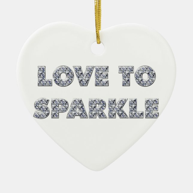 Liebe zu sparkle keramikornament (Vorne)