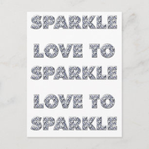 Liebe zu sparkle postkarte