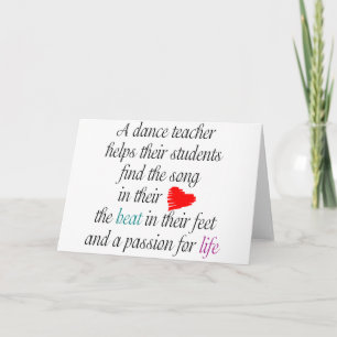 Liebe zu Teach Dance Notecard(en) Karte