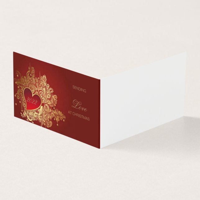 Liebe zu Weihnachten elegant rot (Vorderseite)