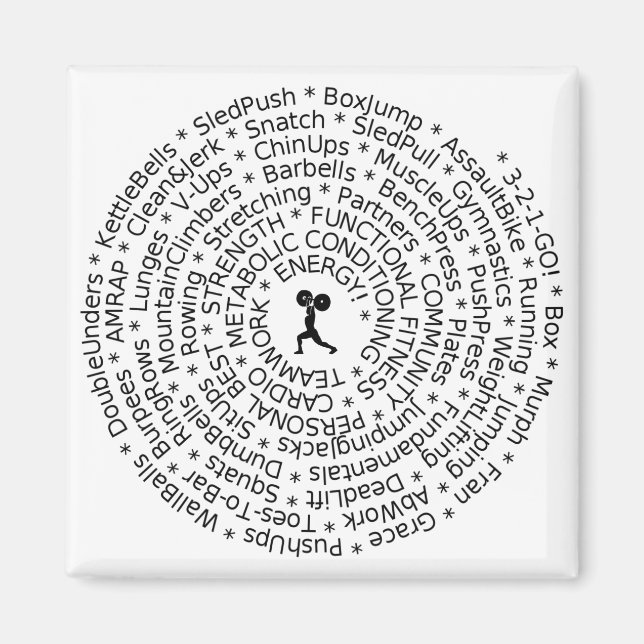 LIEBE ZU WORKOUT - Inspiriertes Design Magnet (Vorne)