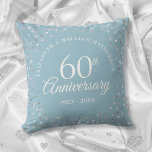 Liebe zum 60. Hochzeitstag Hearts Confetti Kissen<br><div class="desc">Personalisieren Sie Ihre speziellen Informationen zum Diamantenjubiläum in schicken Schriften. Entwickelt von Thisisnotme©</div>