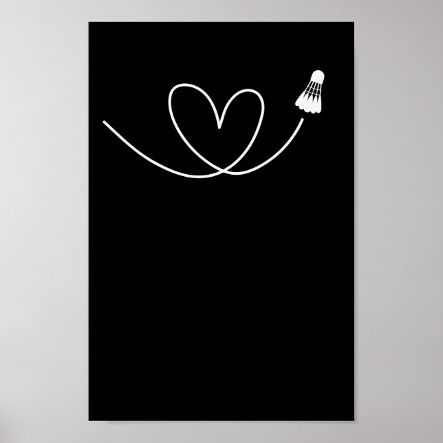 Liebe zum Badminton Federball Badmintonschläger Poster (Vorne)