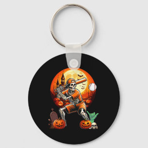 Liebe zum Baseball Halloween-Spielertrainer Schlüsselanhänger